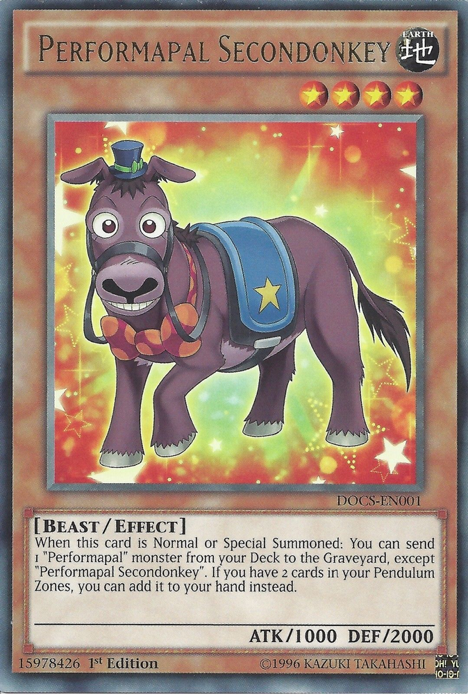 Performapal Secondonkey [DOCS-EN001] Rare Yu-Gi-Oh!