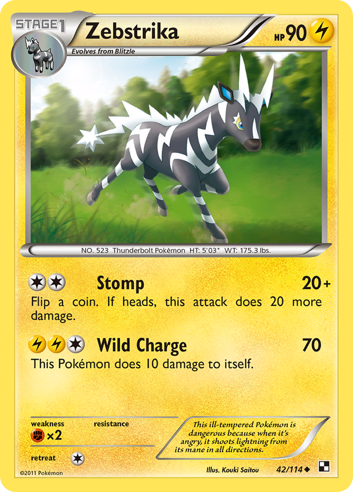 Zebstrika (42/114) [Black & White: Base Set] Pokémon