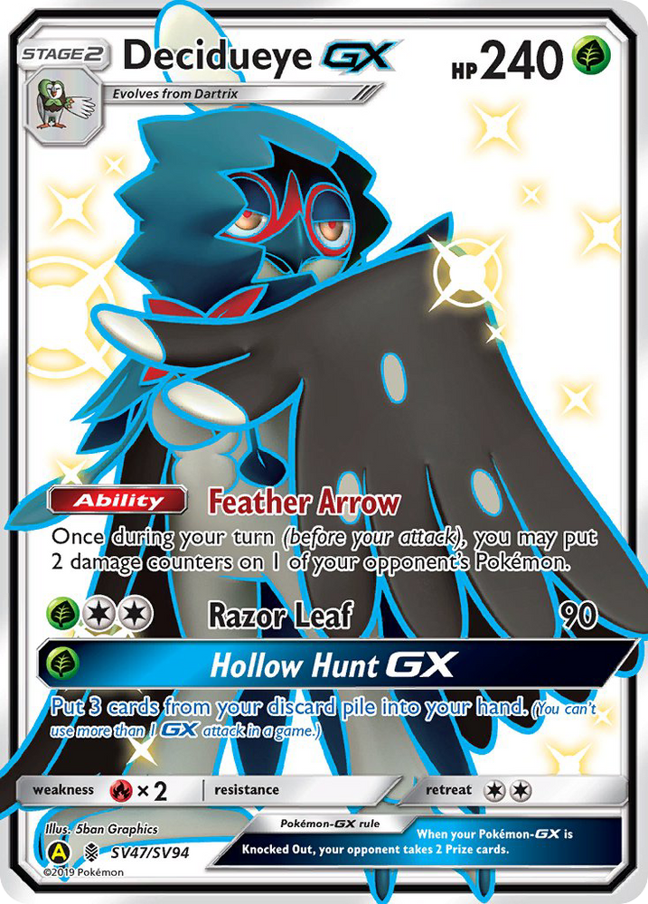Decidueye GX (SV47/SV94) [Sun & Moon: Hidden Fates - Shiny Vault] Pokémon