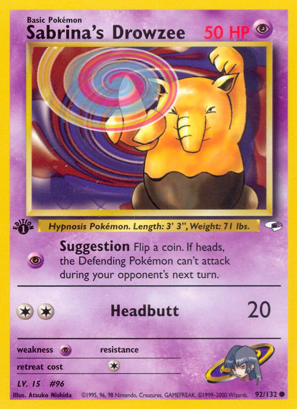 Sabrina's Drowzee (92/132) [Gym Heroes 1st Edition] Pokémon