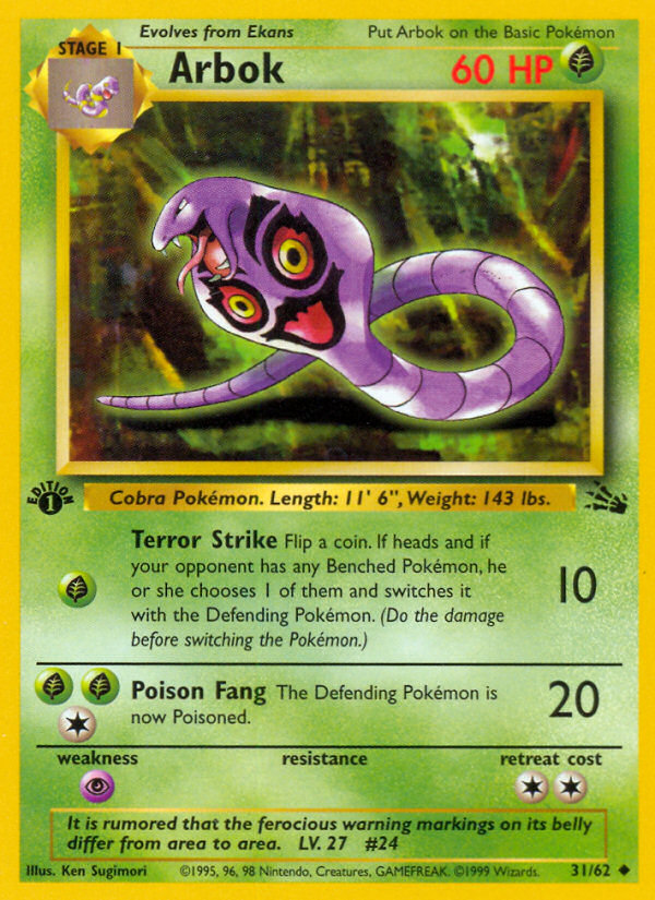 Arbok (31/62) [Fossil 1st Edition] Pokémon