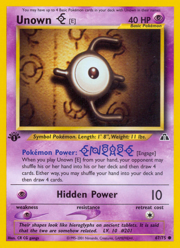 Unown [E] (67/75) [Neo Discovery 1st Edition] Pokémon
