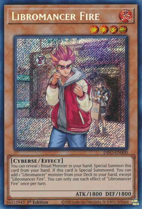 Libromancer Fire [DIFO-EN000] Secret Rare Yu-Gi-Oh!