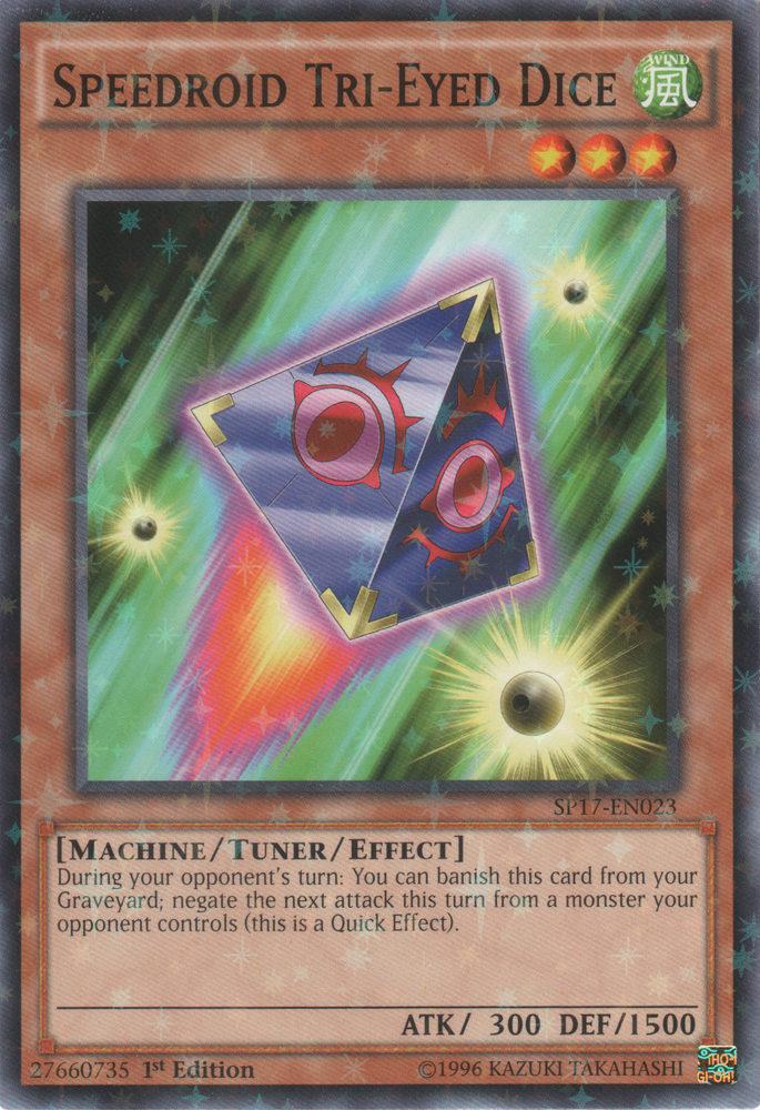 Speedroid Tri-Eyed Dice [SP17-EN023] Starfoil Rare Yu-Gi-Oh!