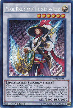 Virgil, Rock Star of the Burning Abyss [MP15-EN187] Secret Rare Yu-Gi-Oh!
