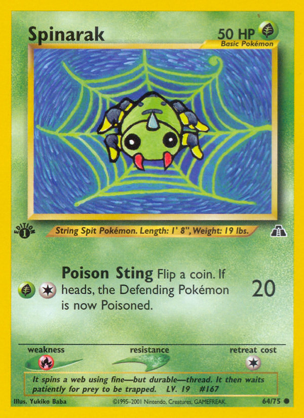 Spinarak (64/75) [Neo Discovery 1st Edition] Pokémon