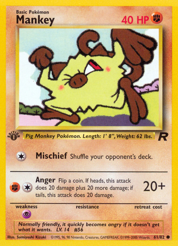 Mankey (61/82) [Team Rocket 1st Edition] Pokémon