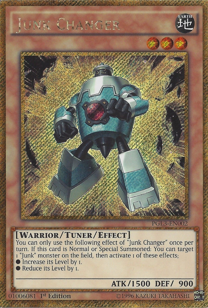 Junk Changer [PGL3-EN002] Gold Secret Rare Yu-Gi-Oh!