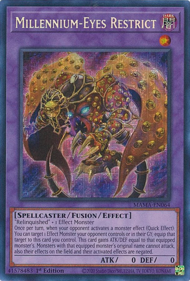 Millennium-Eyes Restrict [MAMA-EN064] Secret Pharaoh's Rare Yu-Gi-Oh!