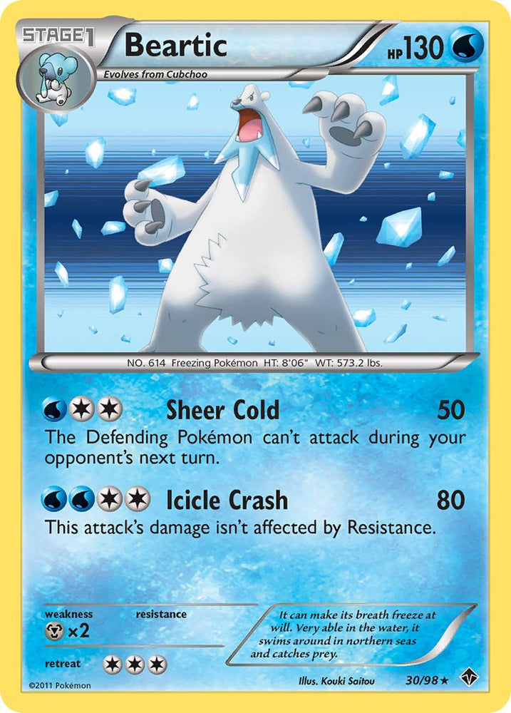 Beartic (30/98) (Cracked Ice Holo) (Blister Exclusive) [Black & White: Emerging Powers] Pokémon