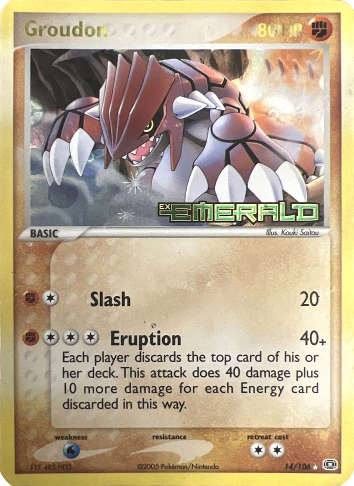 Groudon (14/106) (Stamped) [EX: Emerald] Pokémon
