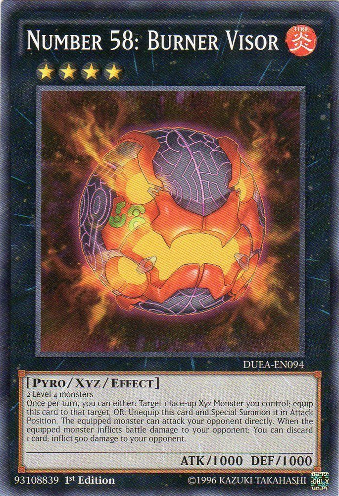 Number 58: Burner Visor [DUEA-EN094] Common Yu-Gi-Oh!