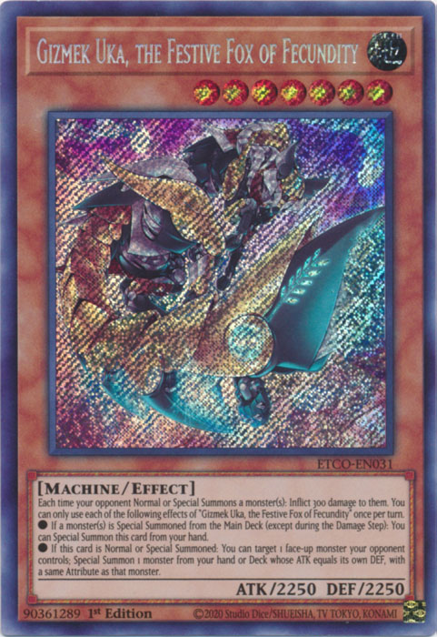 Gizmek Uka, the Festive Fox of Fecundity [ETCO-EN031] Secret Rare Yu-Gi-Oh!