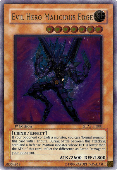 Evil Hero Malicious Edge [GLAS-EN003] Ultimate Rare Yu-Gi-Oh!