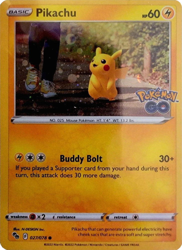 Pikachu (027/078) (Cosmos Holo) [Pokémon GO] Pokémon