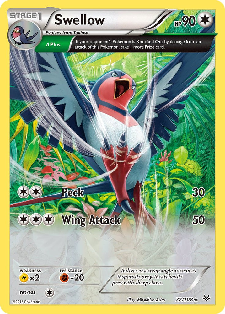 Swellow (72/108) (Theme Deck Exclusive) [XY: Roaring Skies] Pokémon