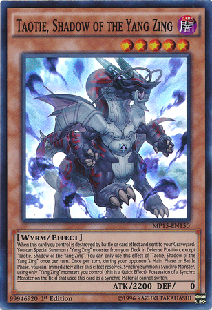 Taotie, Shadow of the Yang Zing [MP15-EN150] Super Rare Yu-Gi-Oh!