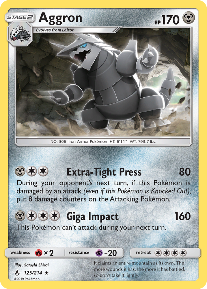 Aggron (125/214) [Sun & Moon: Unbroken Bonds] Pokémon