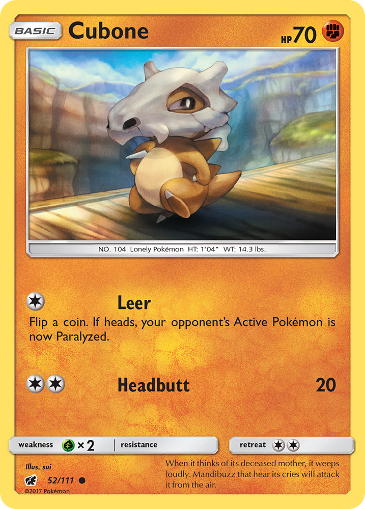 Cubone (52/111) [Sun & Moon: Crimson Invasion] Pokémon