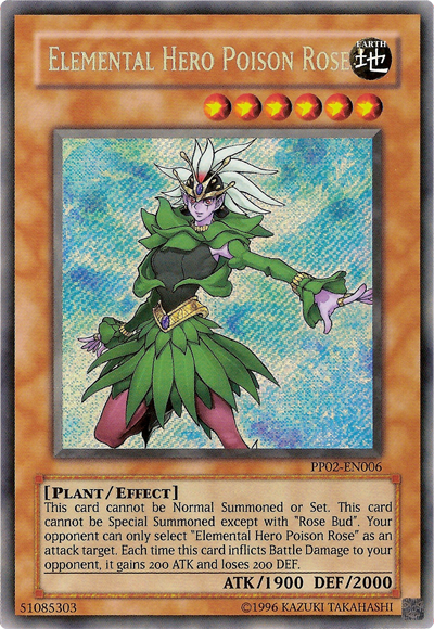 Elemental Hero Poison Rose [PP02-EN006] Secret Rare Yu-Gi-Oh!
