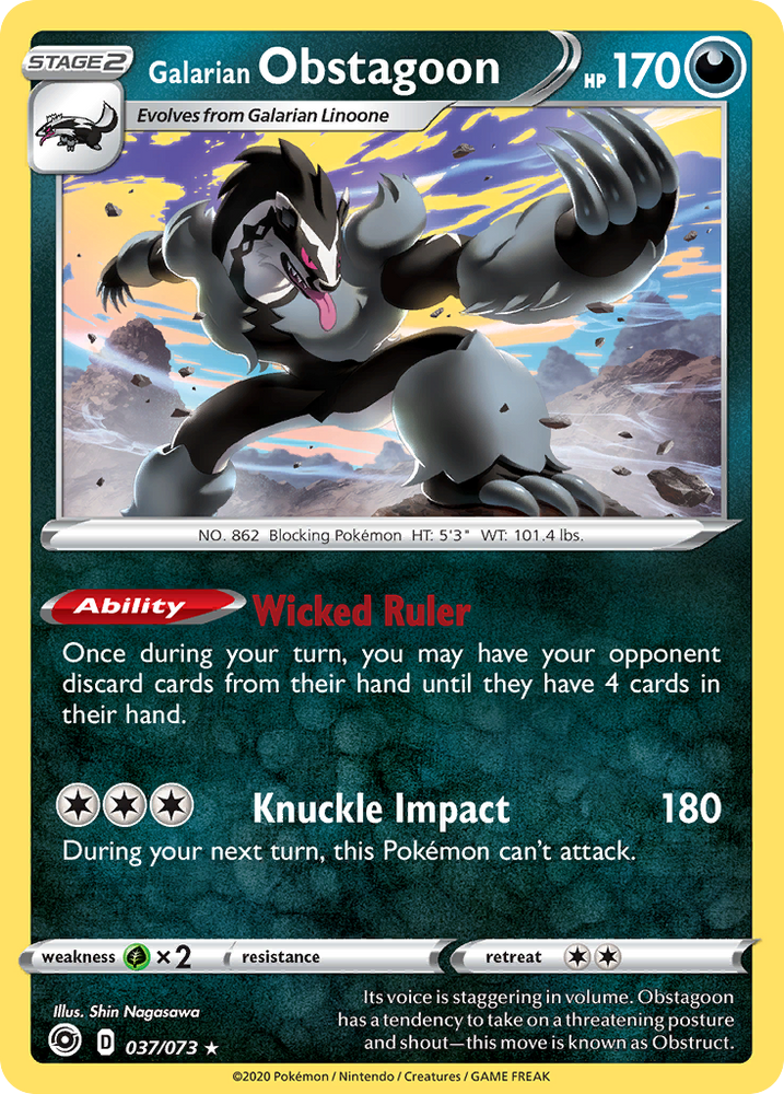 Galarian Obstagoon (037/073) [Sword & Shield: Champion's Path] Pokémon