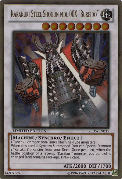 Karakuri Steel Shogun mdl 00X Bureido [GLD5-EN035] Gold Rare Yu-Gi-Oh!