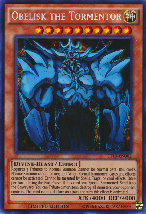 Obelisk the Tormentor [CT13-EN002] Secret Rare Yu-Gi-Oh!