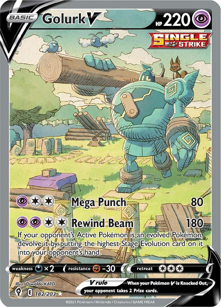Golurk V (182/203) [Sword & Shield: Evolving Skies] Pokémon