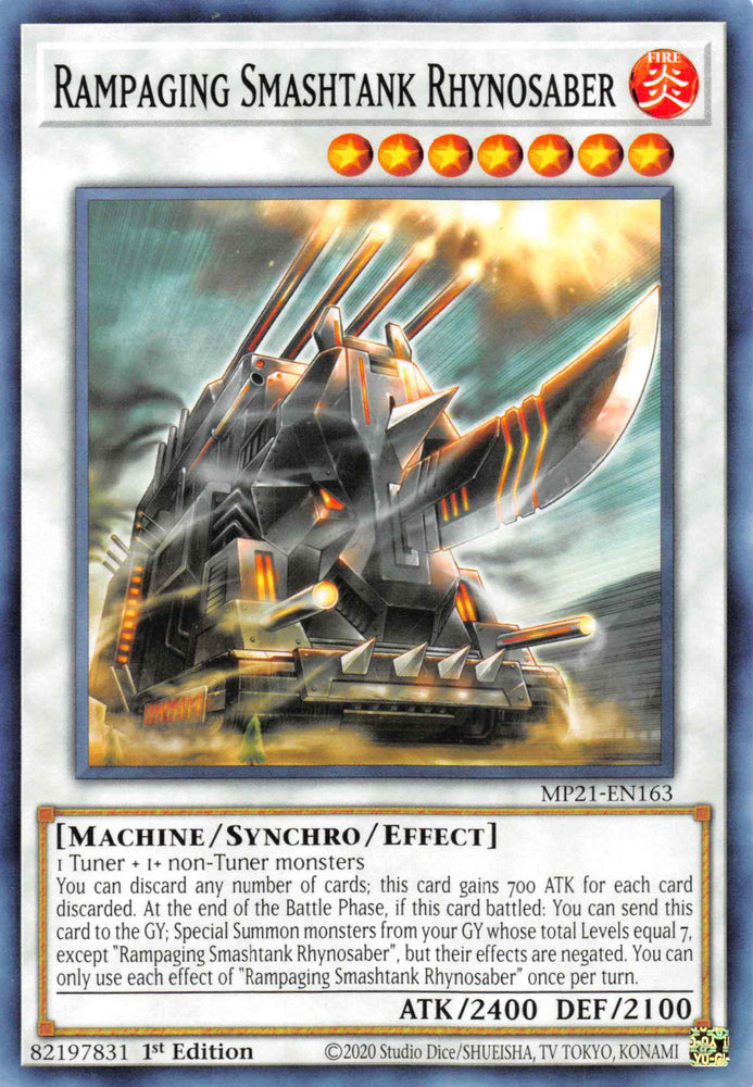 Rampaging Smashtank Rhynosaber [MP21-EN163] Common Yu-Gi-Oh!