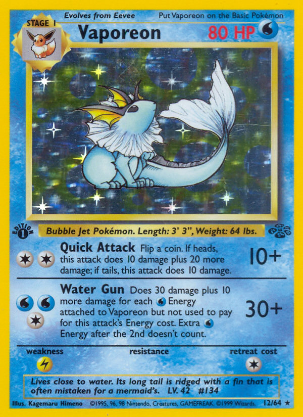Vaporeon (12/64) [Jungle 1st Edition] Pokémon