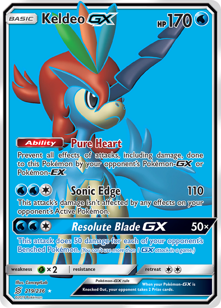 Keldeo GX (219/236) [Sun & Moon: Unified Minds] Pokémon