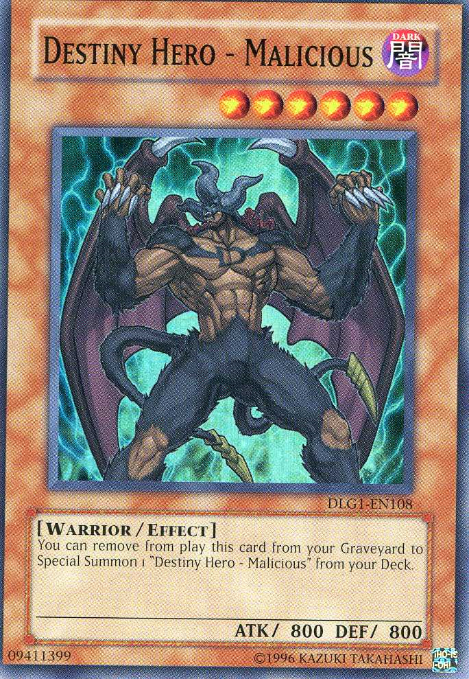 Destiny HERO - Malicious [DLG1-EN108] Super Rare Yu-Gi-Oh!