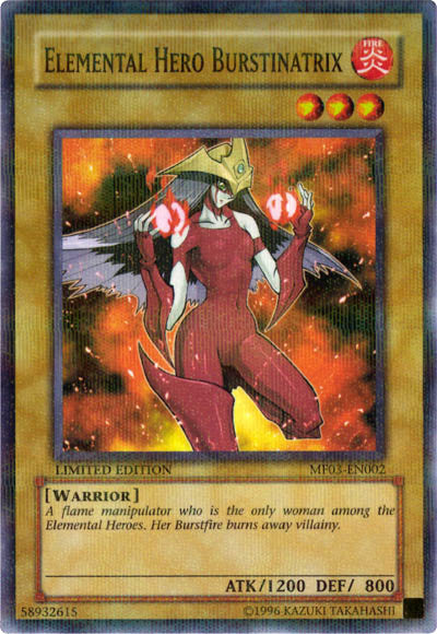 Elemental Hero Burstinatrix [MF03-EN002] Parallel Rare Yu-Gi-Oh!