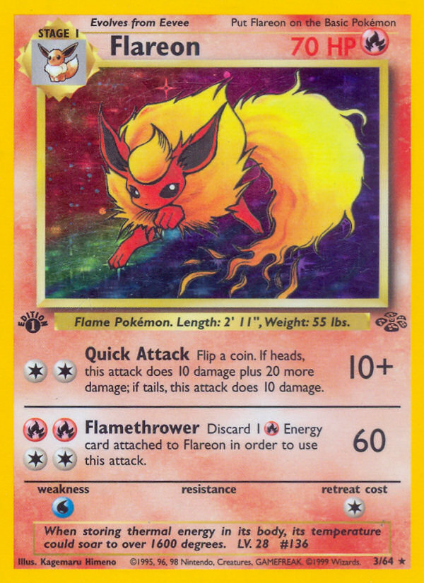 Flareon (3/64) [Jungle 1st Edition] Pokémon