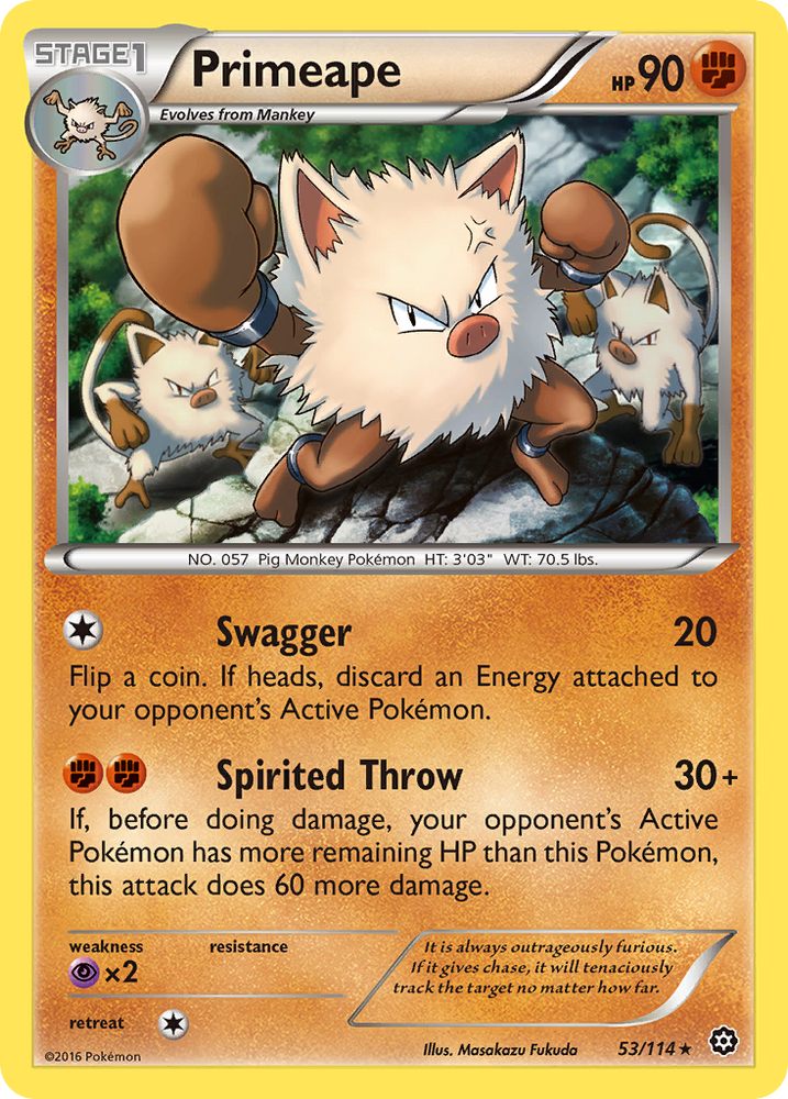 Primeape (53/114) [XY: Steam Siege] Pokémon