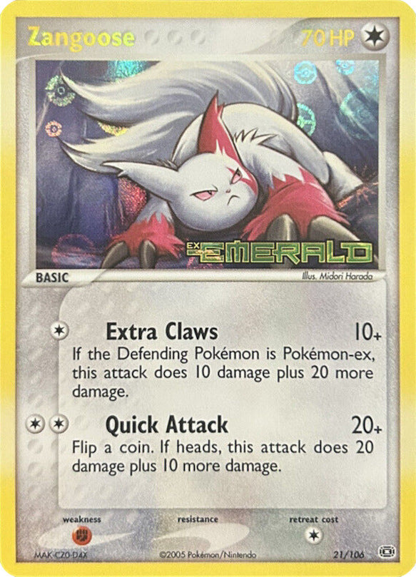 Zangoose (21/106) (Stamped) [EX: Emerald] Pokémon
