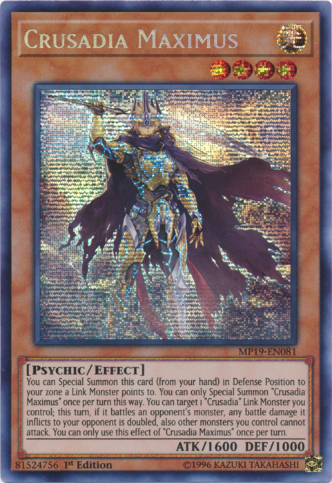 Crusadia Maximus [MP19-EN081] Prismatic Secret Rare Yu-Gi-Oh!
