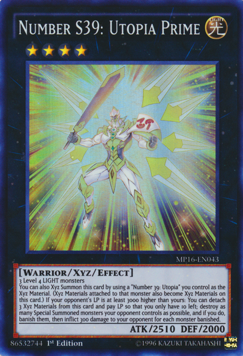 Number S39: Utopia Prime [MP16-EN043] Super Rare Yu-Gi-Oh!