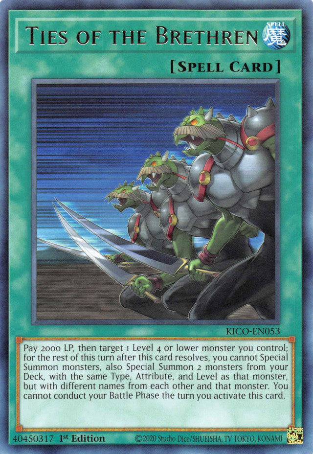 Ties of the Brethren [KICO-EN053] Rare Yu-Gi-Oh!
