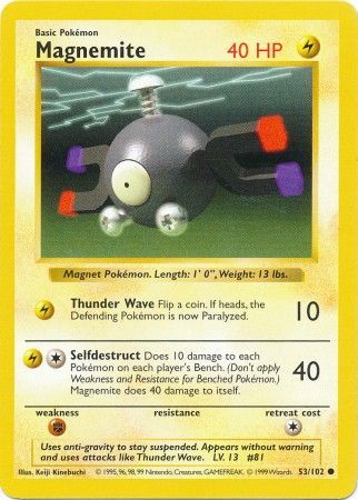 Magnemite (53/102) [Base Set Shadowless Unlimited] Pokémon