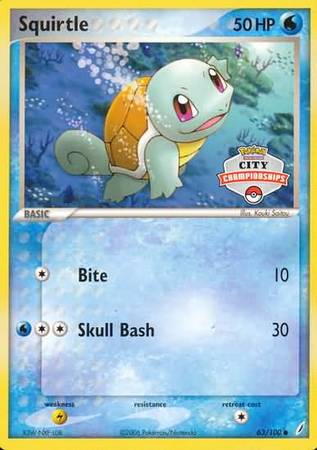 Squirtle (63/100) (City Championship Promo) [EX: Crystal Guardians] Pokémon