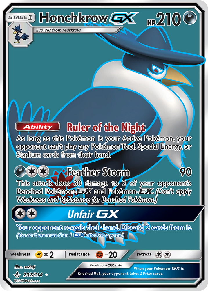 Honchkrow GX (202/214) [Sun & Moon: Unbroken Bonds] Pokémon