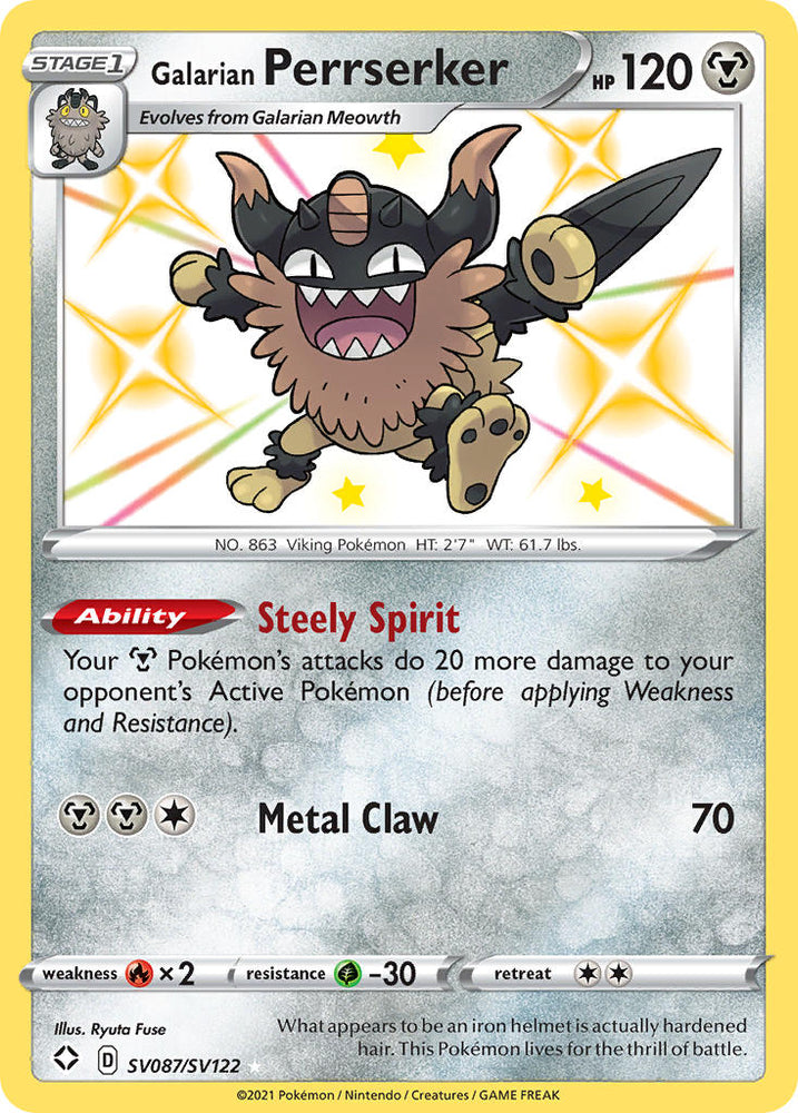 Galarian Perrserker (SV087/SV122) [Sword & Shield: Shining Fates] Pokémon