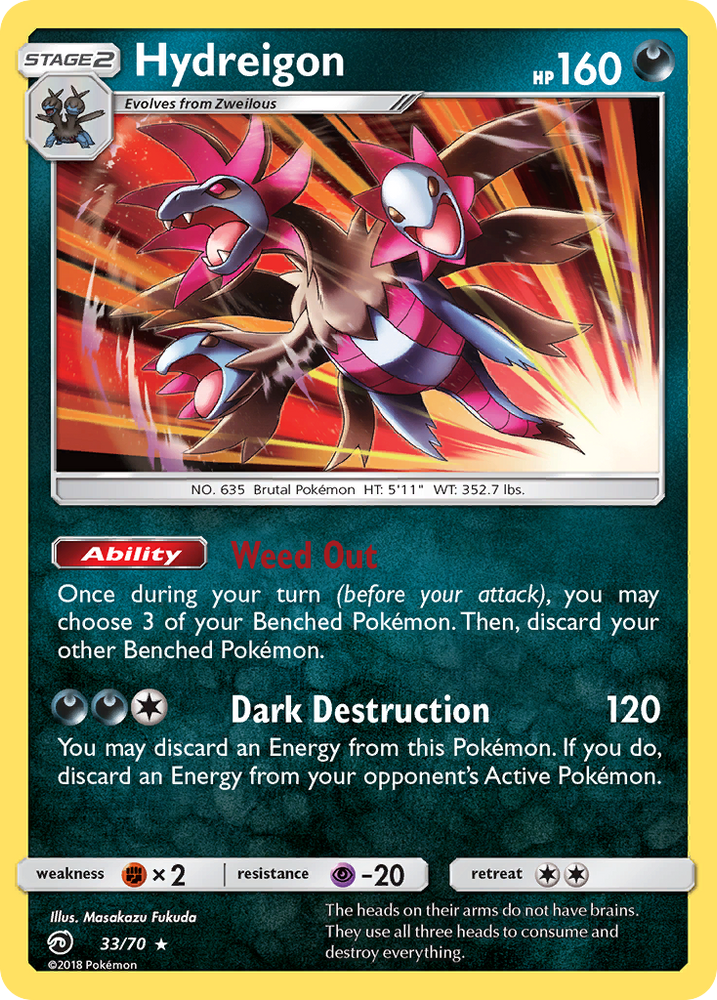 Hydreigon (33/70) [Sun & Moon: Dragon Majesty] Pokémon