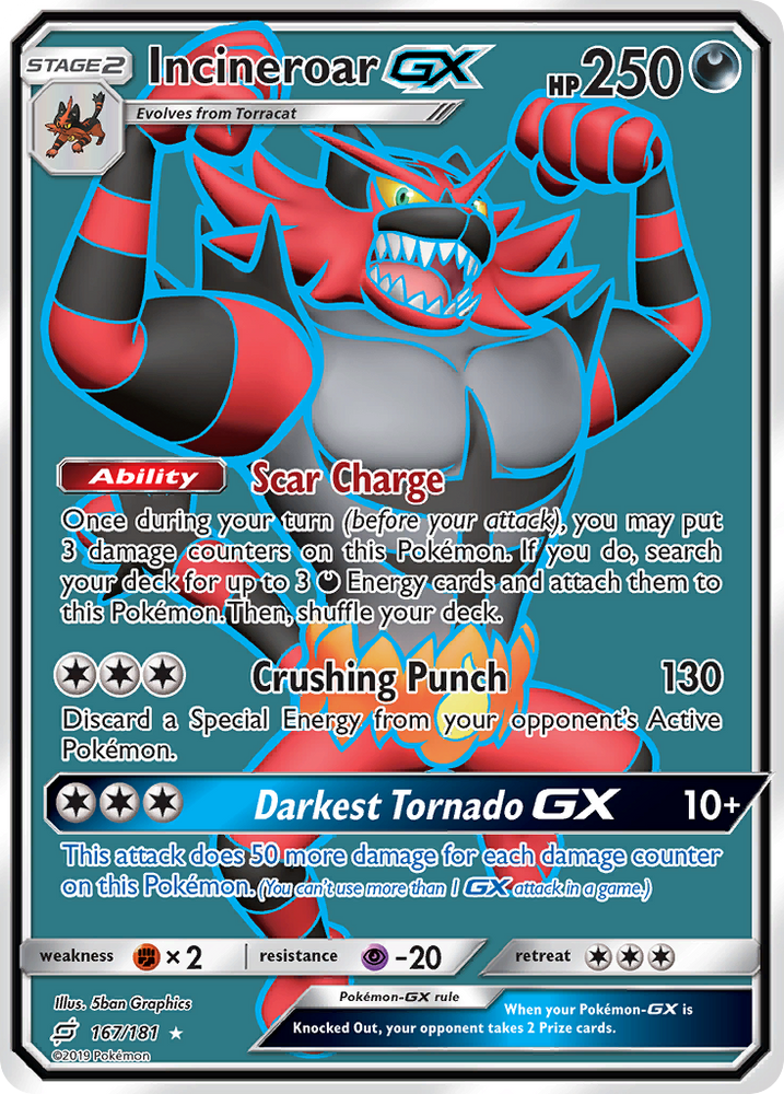 Incineroar GX (167/181) [Sun & Moon: Team Up] Pokémon