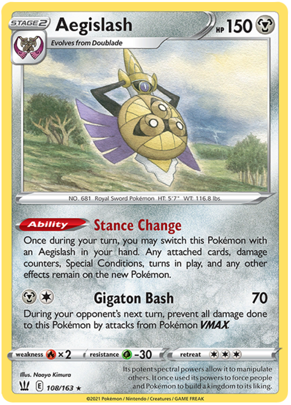Aegislash (108/163) [Sword & Shield: Battle Styles] Pokémon