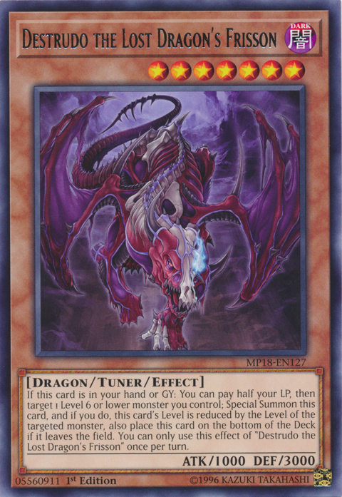 Destrudo the Lost Dragon's Frisson [MP18-EN127] Rare Yu-Gi-Oh!