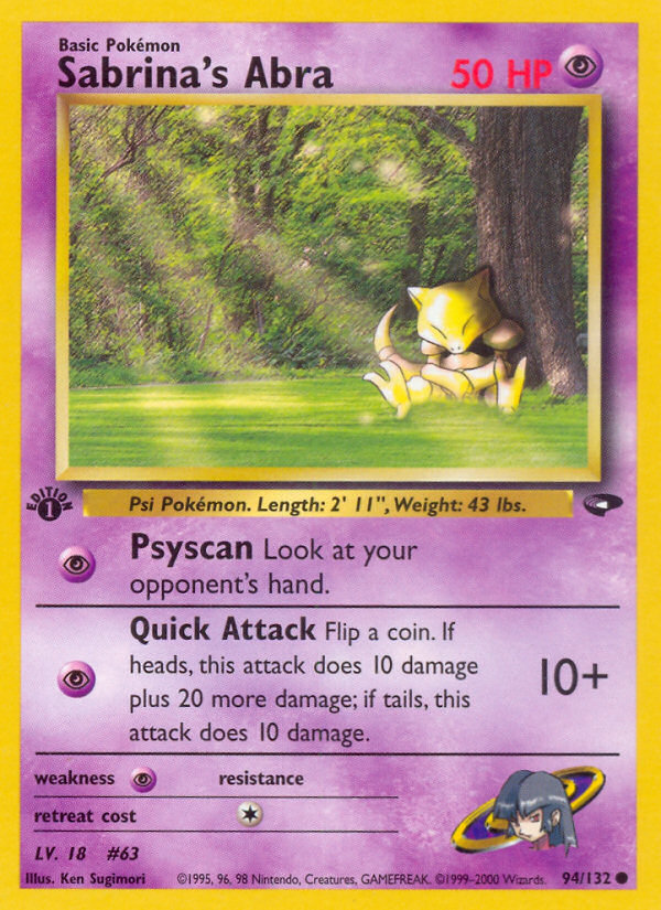 Sabrina's Abra (94/132) [Gym Challenge 1st Edition] Pokémon