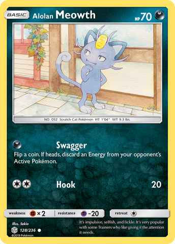 Alolan Meowth (128/236) [Sun & Moon: Cosmic Eclipse] Pokémon