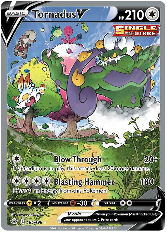 Tornadus V (185/198) [Sword & Shield: Chilling Reign] Pokémon